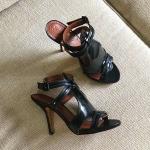 Elizabeth and James Black Casual High heels, Ankle strap, Genuine Leather shoe